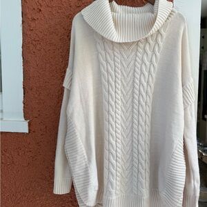 Harper Heritage Vintage Style Sweater Cable Knit Cream Size L/XL